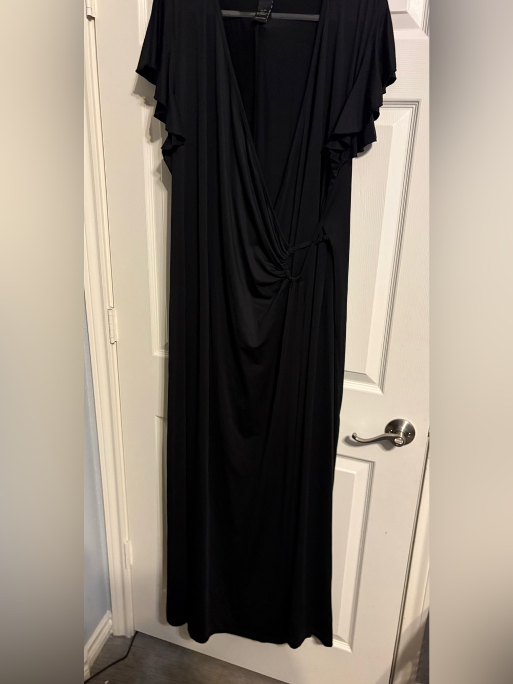 38- Lane Bryant Black side gathered Maxi Dress